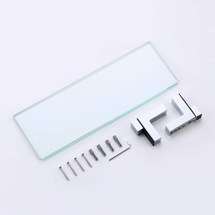 KES Duschablage Glas Glasregal Duschregal Glasablage für Badezimmer Wandregal 8mm Badregal Dusche Ab