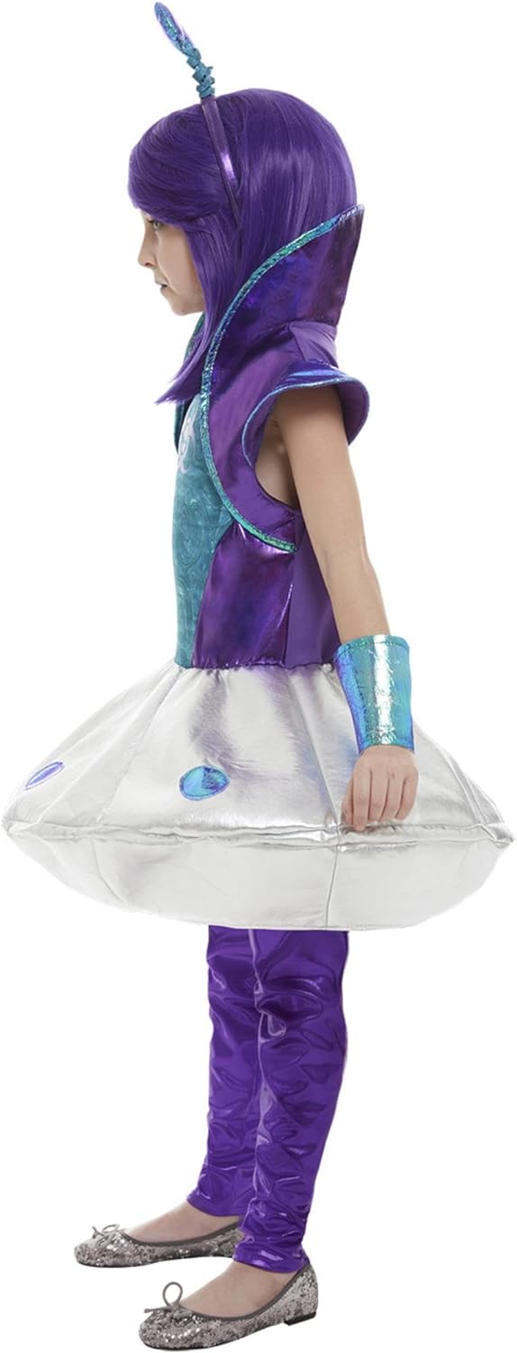 Alien Girl Costume, Silver (L) L-10-12 Jahre Silber, L-10-12 Jahre Silber