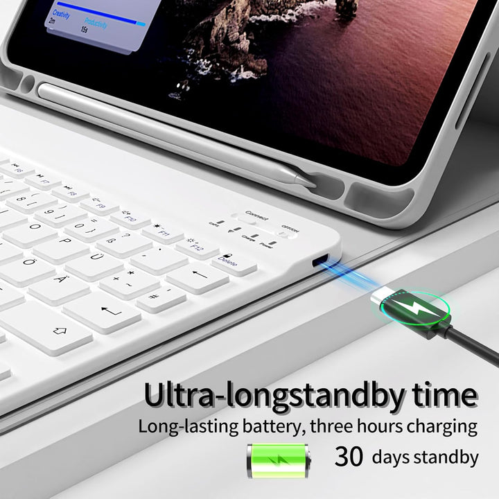 Hülle mit Tastatur für iPad Pro 11 4. / 3. / 2. Generation 2022/2021/2020 mit stifthalter, Magnetisc