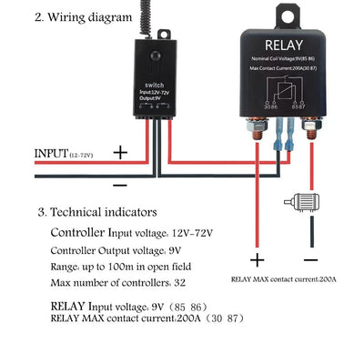 dstfuy batterietrennschalter 12v auto fernbedienung, DC12V 200A Kill Schalter für Auto mit elektroma