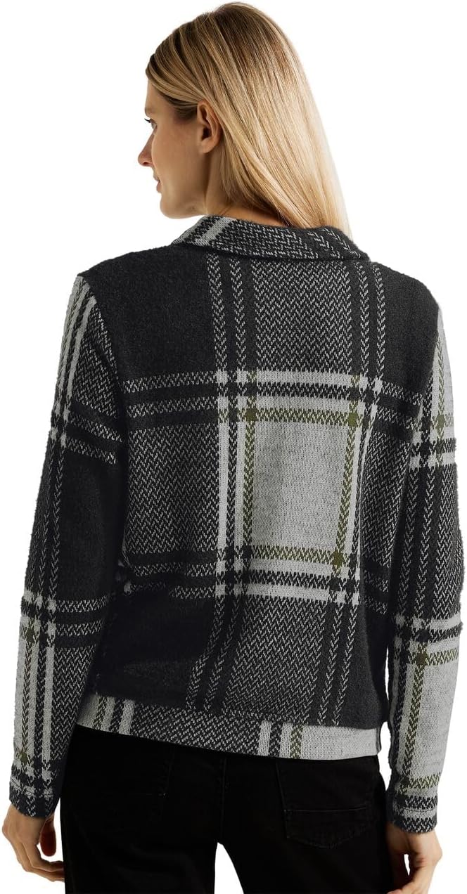 Cecil Damen B320782 Jacquard Jacke Kariert L Schwarz, L Schwarz