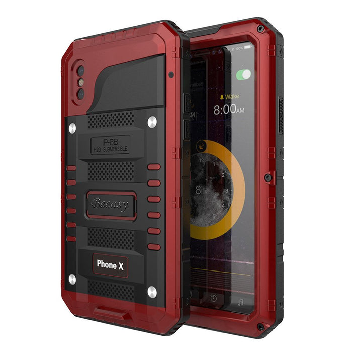 Beeasy Hülle Kompatibel mit iPhone X/XS, Wasserdicht Outdoor Stossfest Handy Case Militärstandard Sc