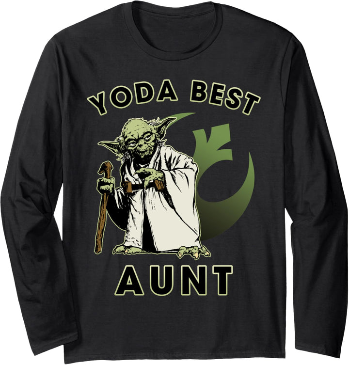 Star Wars Yoda Best Aunt Rebel Logo Langarmshirt