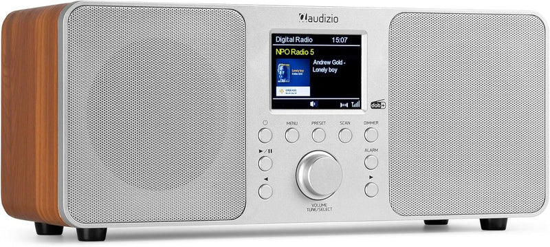 Audizio Genua DAB Radio mit Bluetooth – Stereo DAB Plus Radio mit Fernbedienung, 60 Speicherplätze,