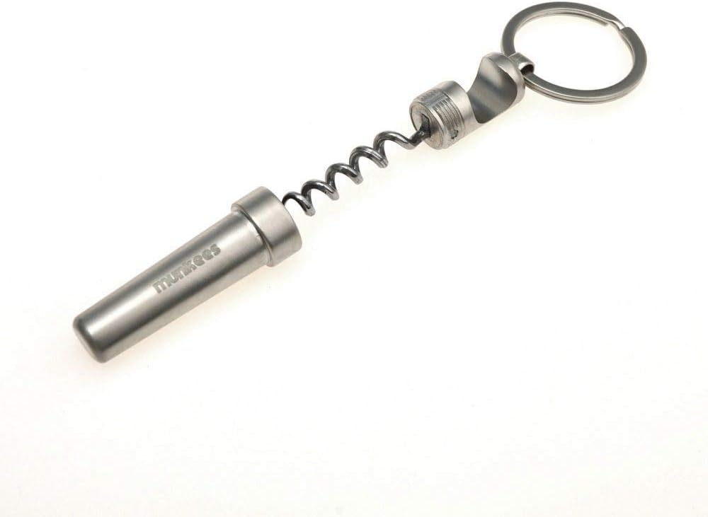 munkees 2 x Schlüsselanhänger Korkenzieher Flaschenöffner, Doppelpack, 34599 Doppelpack Silber, Dopp