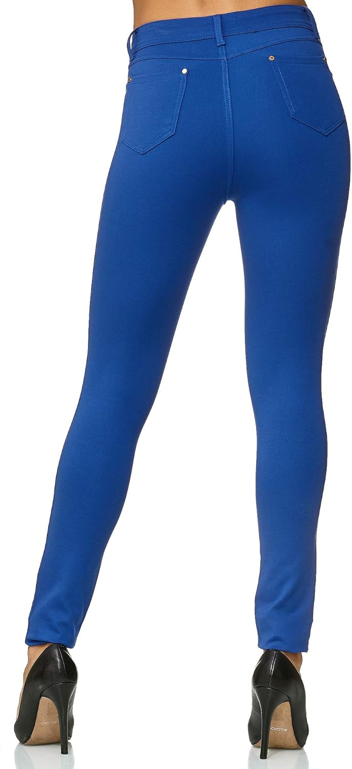 Elara Damen Stretch Hose Skinny Fit Jegging Chunkyrayan 34 Slim Blau, 34 Slim Blau