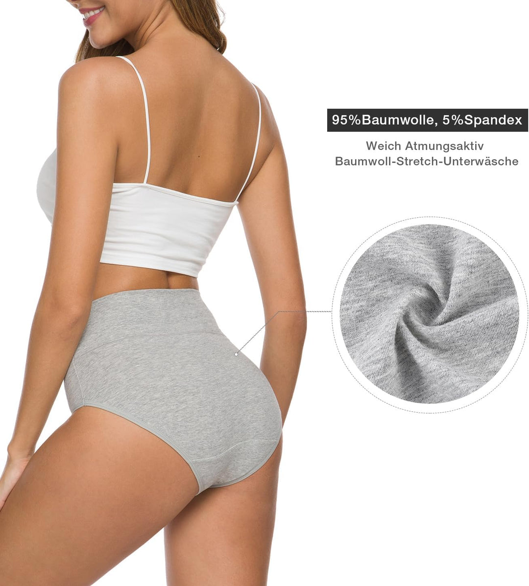 Wealurre Unterhosen Damen Baumwolle Unterwäsche Hohe Taille High Waist Slip Damen Weich Wochenbett U