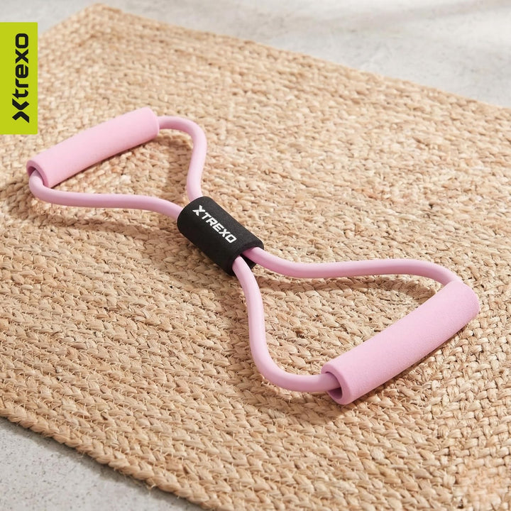 Fitness Expander mit Griffen – Widerstandsband aus TPR & Schaumstoff – 100 cm – Elastisches Training