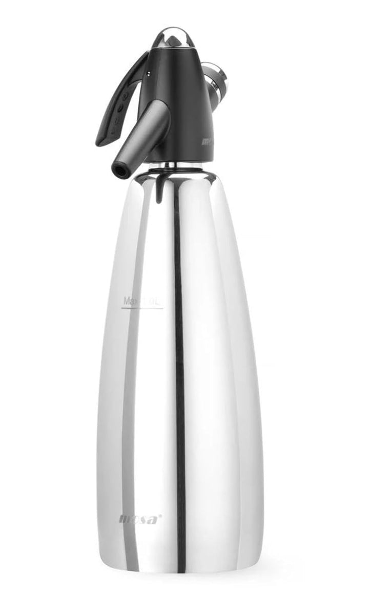HENDI Soda Siphon, Soda Splash, Soda Wasser, 1L, ø100x(H)320mm, Edelstahl
