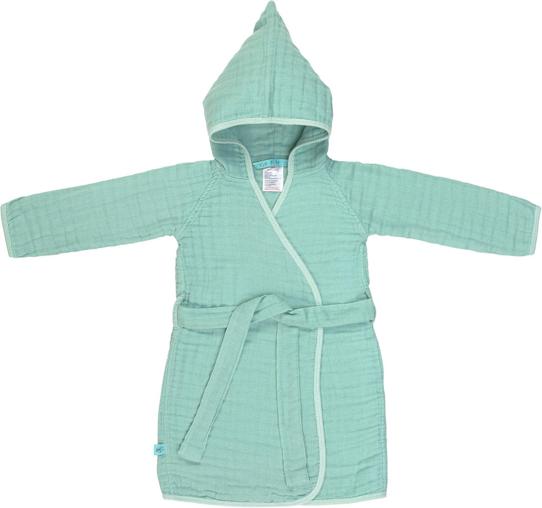 LÄSSIG Kinder Bademantel Baumwolle/Muslin Bathrobe 24-36 Monate (1er Pack) mint, 24-36 Monate (1er P