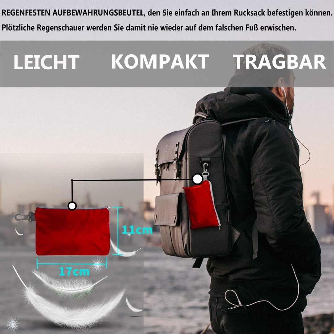 Frelaxy Regenschutz für Rucksäcke Schulranzen(15-90L), Wasserdichter Rucksack Regenhülle Regencape m