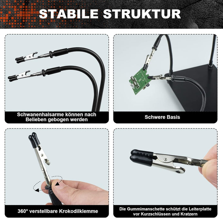 Dritte Hand Löten, Modellbau Zubehör, tonhui Löt-Leiterplattenhalter-Werkzeug, Four Arms Helping Han