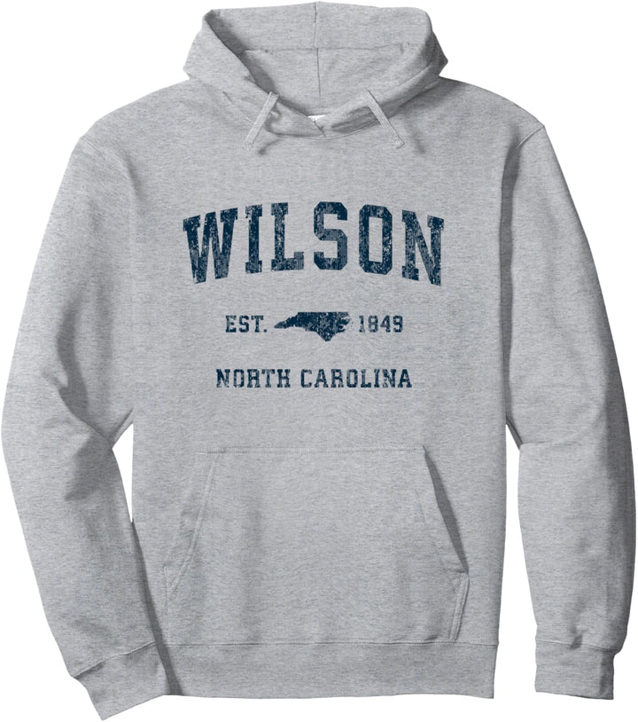 Wilson North Carolina NC Vintage-Sportdesign, Marineblau Pullover Hoodie