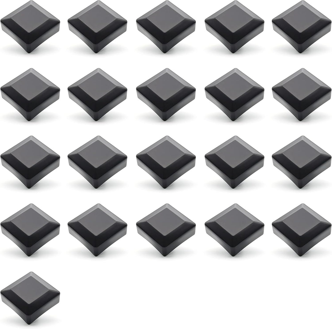 Enkotrade 21 Stück Zaunkappen Schwarz für Aussenmass 60x60mm, Rohrkappen aus hochwertigem Kunststoff