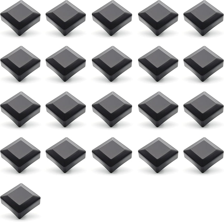 Enkotrade 21 Stück Zaunkappen Schwarz für Aussenmass 60x60mm, Rohrkappen aus hochwertigem Kunststoff