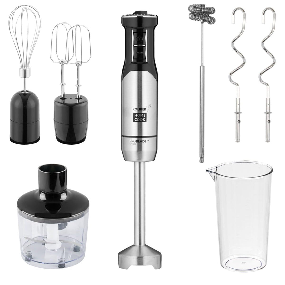 Koliber ROTOMAX X 1400W Stabmixer Set Pürierstab Edelstahl 12 Stufen Turbo Zerkleinerer Schneebesen