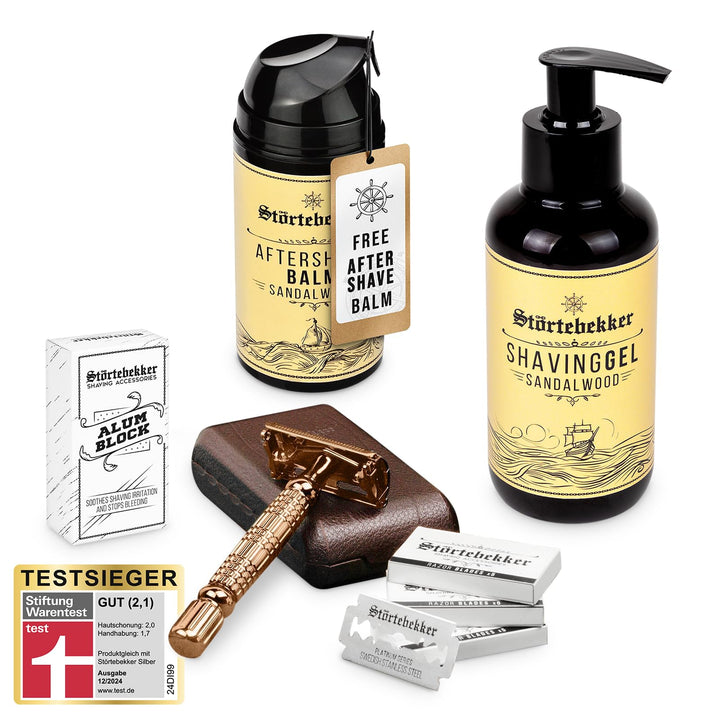 NEU: Störtebekker® Premium Rise 'N Shine Shaving Set - Rasierset für Herren - mit Rasierhobel (Rosé