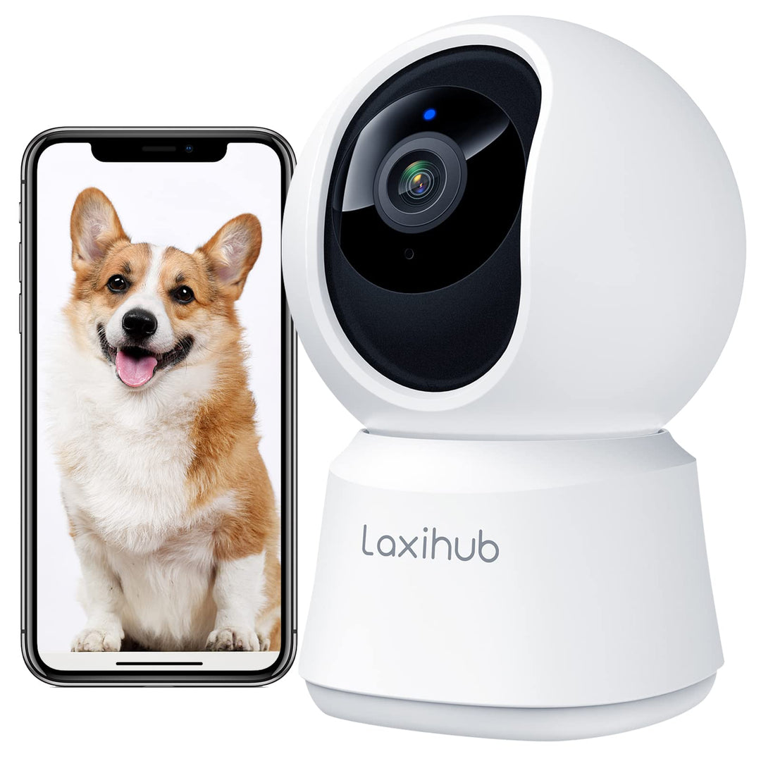 Hundekamera mit App Laxihub Überwachungskamera WLAN Innen Kamera 2,4 GHz Haustier Kamera 1080P HD Na