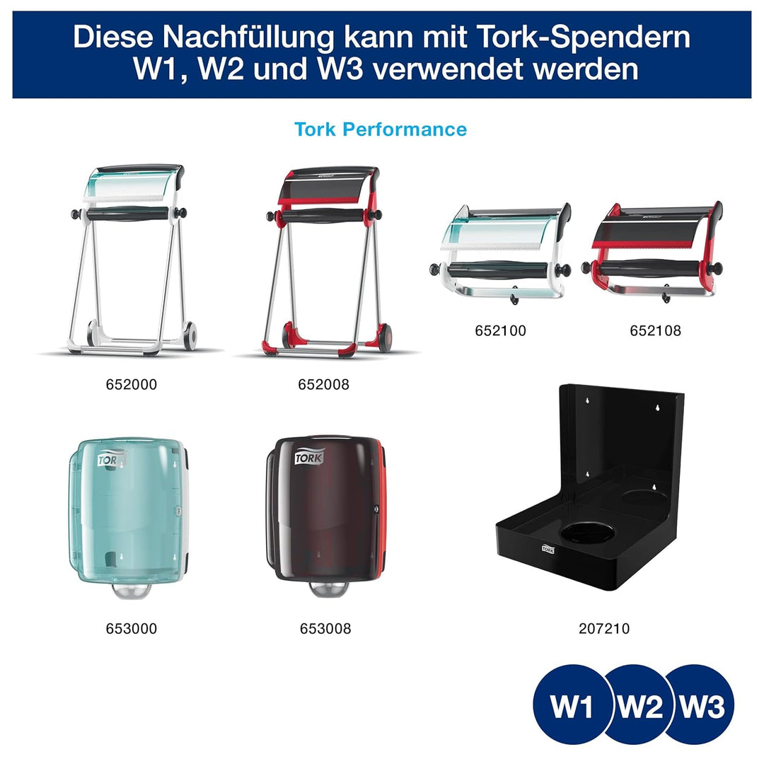 Tork Hochleistungs-Kombirollen-Reinigungspapier 2-lagig blau W1/W2/W3, 1 x 170 m 1 x 170 m Blau, 1 x