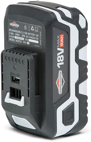 Briggs & Stratton 18 V Lithium-Ionen-Akku für Murray, Sprint 18 V, mit USB-Anschluss, 3 Jahre Garant