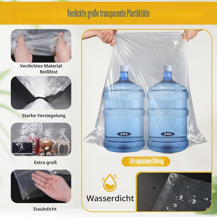 DBREAKS 10 Stück 100x150CM Extra Grosse Gaint Durchsichtige Kunststoff-Aufbewahrungstaschen, Plastik