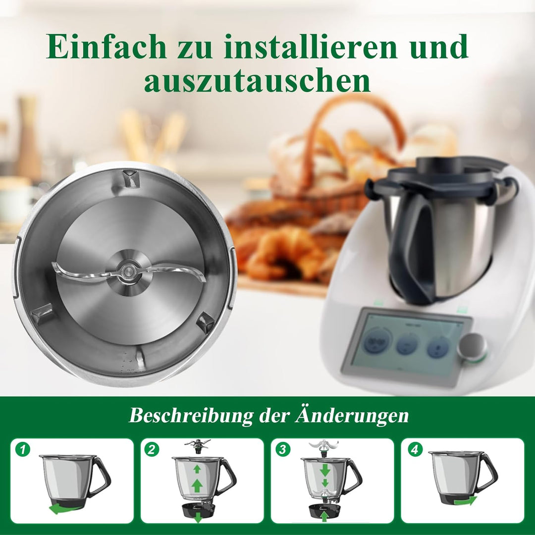 Teigmesser für Vorwerk Thermomix TM5,TM6,TM7, Ersatzteile für Thermomix Messer, Mixmesser Ersatz Zub