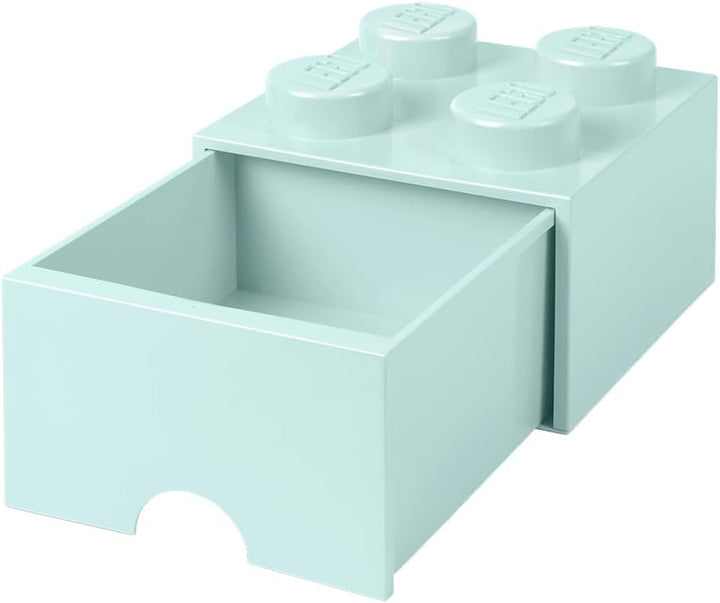 LEGO 4005 Brick 4 Knöpfe, 1 Schublade, stapelbar Aufbewahrungsbox, 4,7 l, grün, Plastik, Legion/Aqua