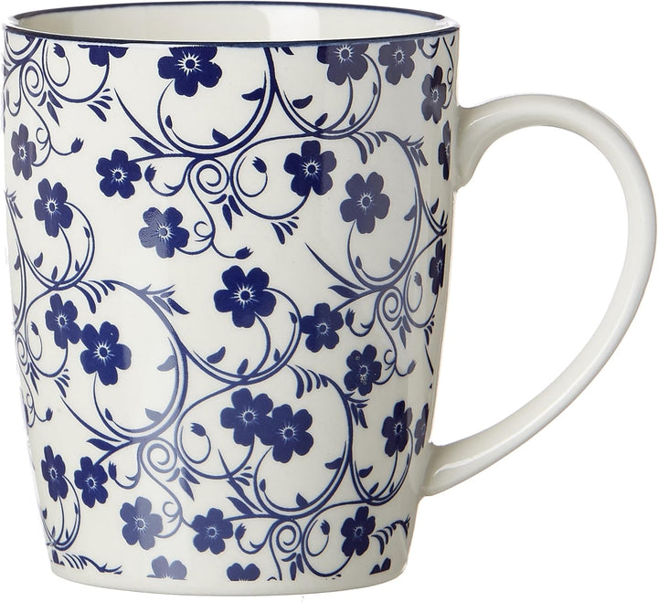 Ritzenhoff & Breker Kaffeebecher-Set Royal Sakura, 4-teilig, 350 ml, Porzellangeschirr, Blau-Weiss,