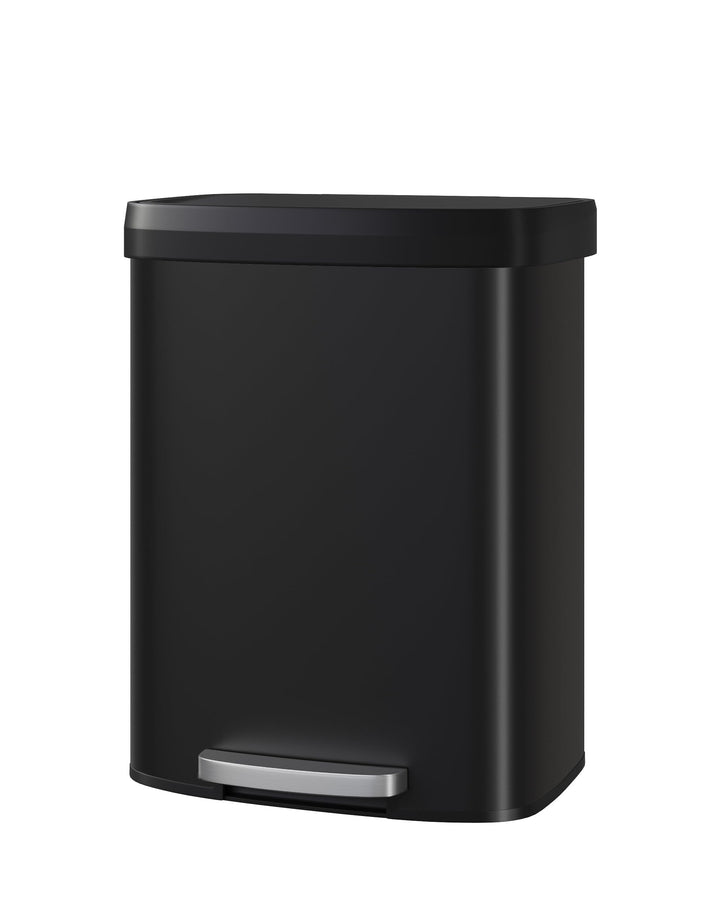 GarveeHome 60L Metall Mülleimer mit Deckel, grosser Tretmülleimer, Mülleimer Küche, rostfrei, mit Be