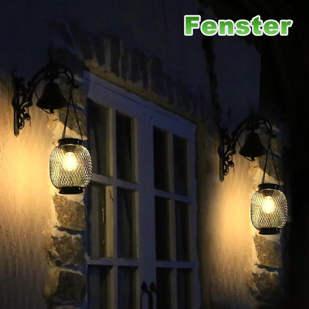 Solarlampen für Aussen, Ortiny 2 Stück IP65 Wasserdicht Metall Solarlampen für Aussen Garten Decorat