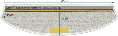 Kettelservice-Metzker Stufenmatten, Treppenteppich Marseille Halbrund - Trittfläche: ca. 65x24cm Dun