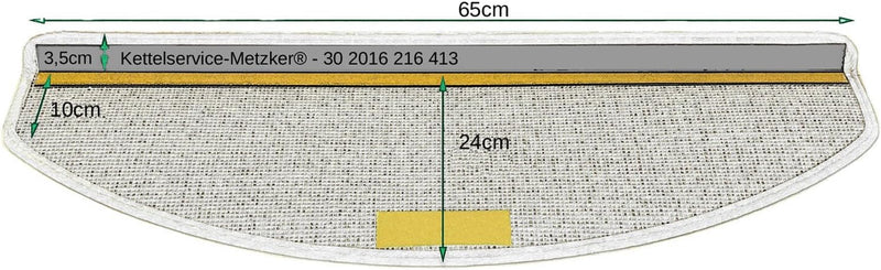 Kettelservice-Metzker Stufenmatten, Treppenteppich Marseille Halbrund - Trittfläche: ca. 65x24cm Dun