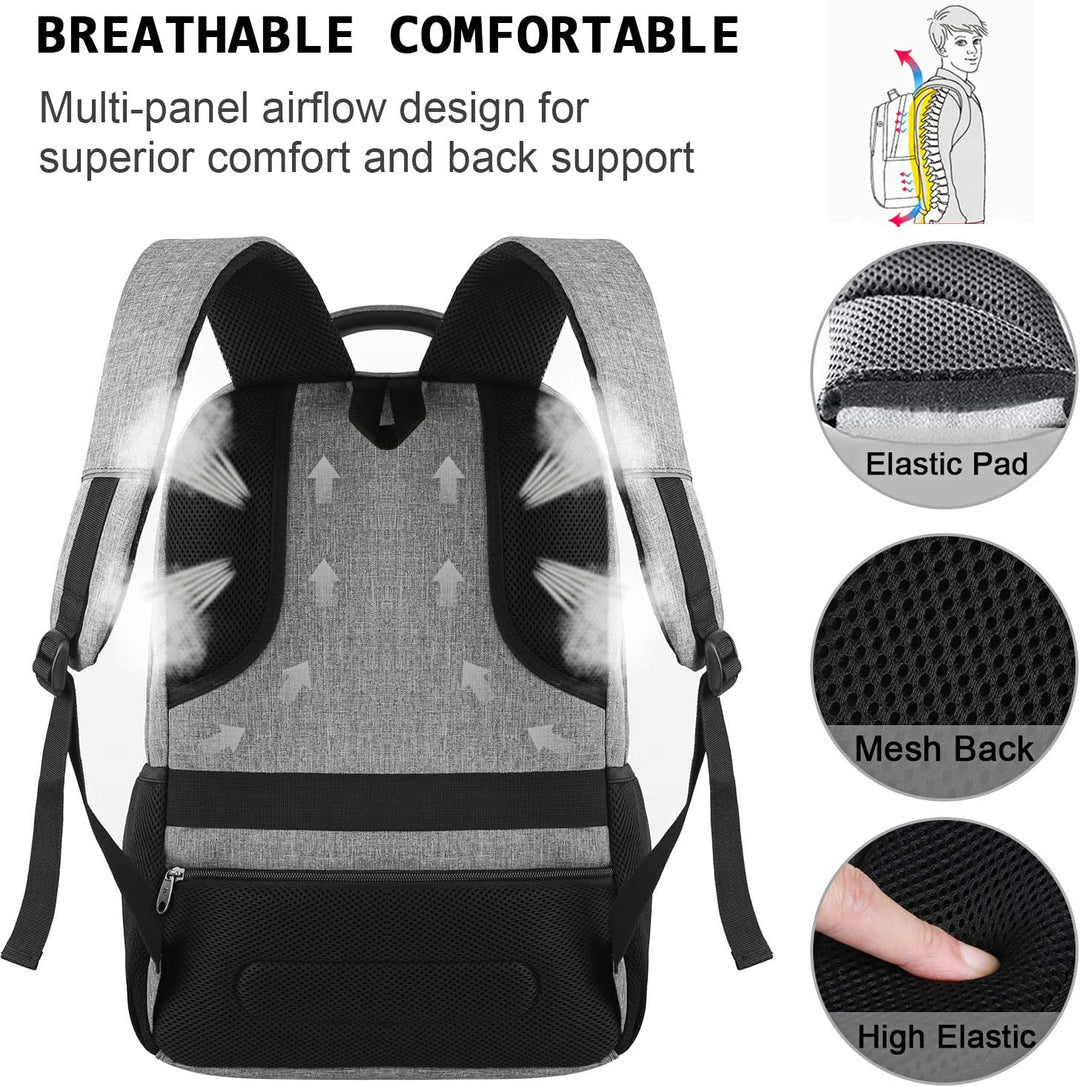marcello Rucksack Herren, Laptop Rucksäcke mit USB-Ladeanschluss für Arbeit Schule Uni Schulrucksack