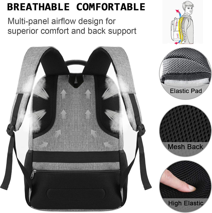 marcello Rucksack Herren, Laptop Rucksäcke mit USB-Ladeanschluss für Arbeit Schule Uni Schulrucksack