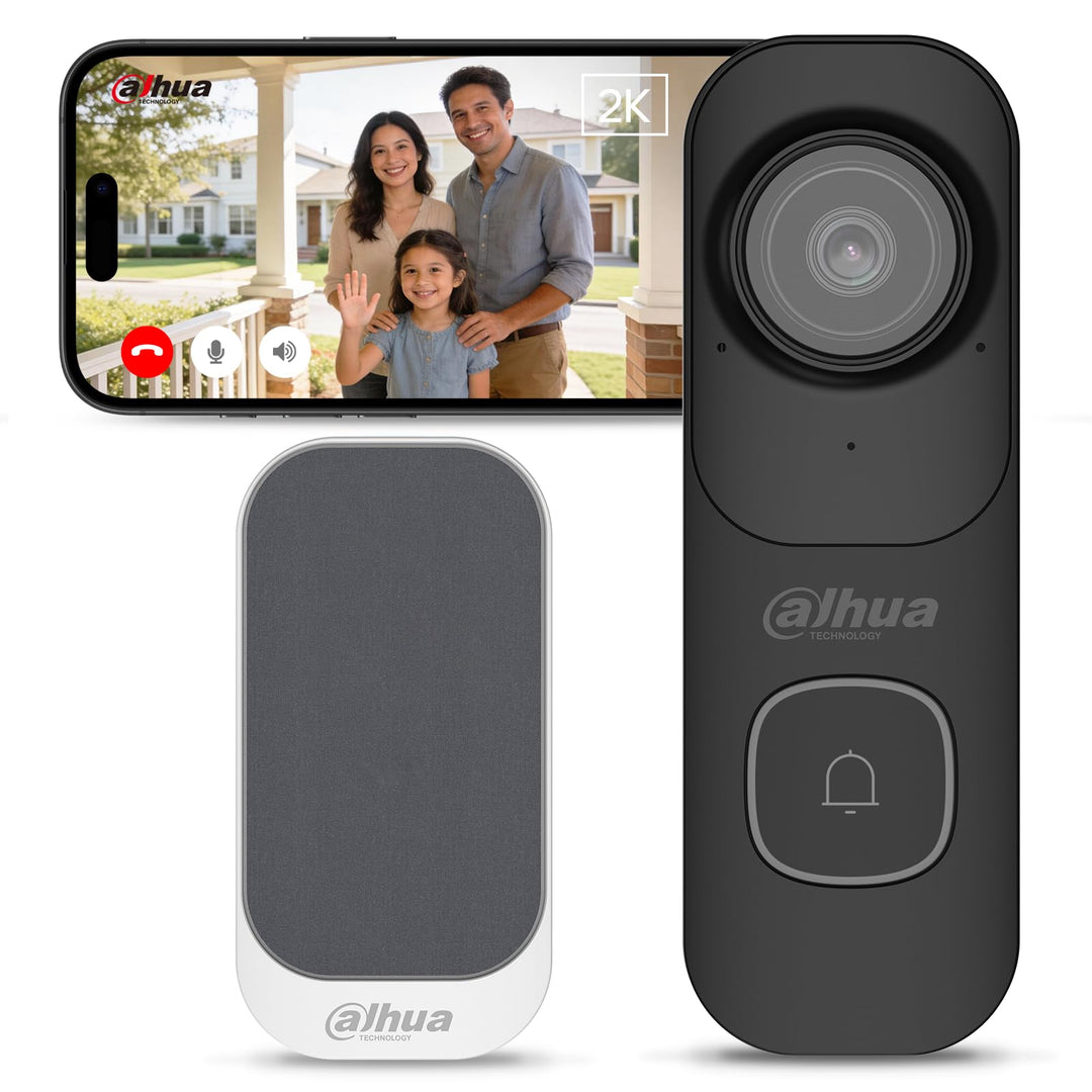 Dahua Video-Türklingel Mit Chime - 2K WLAN Türklingel mit Kamera | 4MP, 120° Weitwinkel, KI-Erkennun