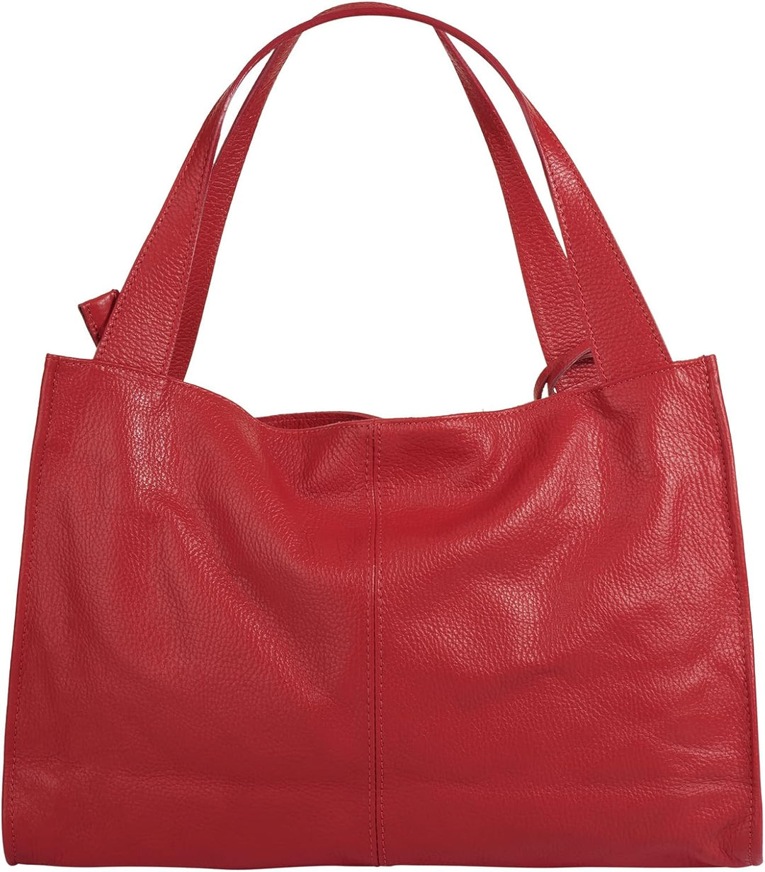Shopper Echt Leder Damen Made in Italy, Smartphonefach, Ledertasche Damen, Handtasche Echtleder, Umh