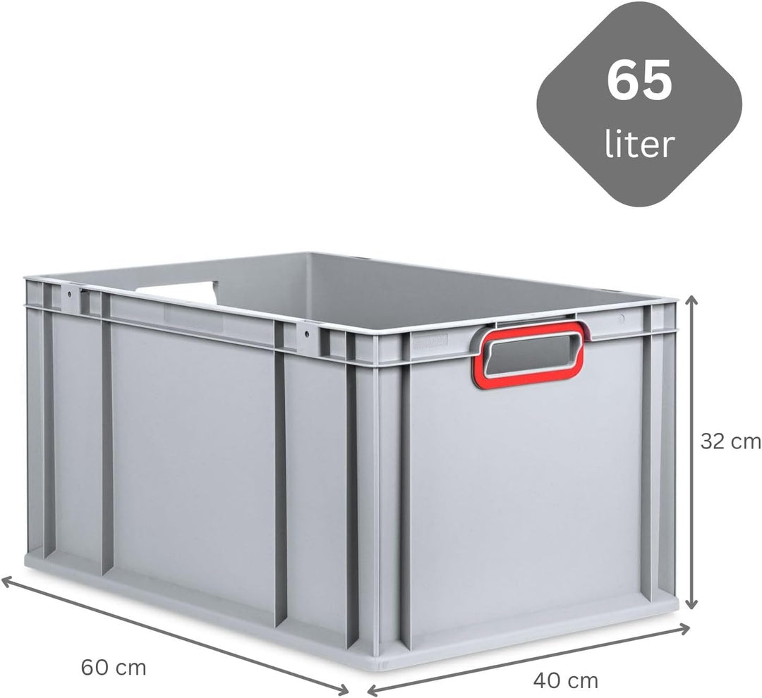 SuperSparSet 3x Eurobox NextGen Color mit Auflagedeckel & Schiebeschnappverschlüsse, HxBxT 32x40x60c