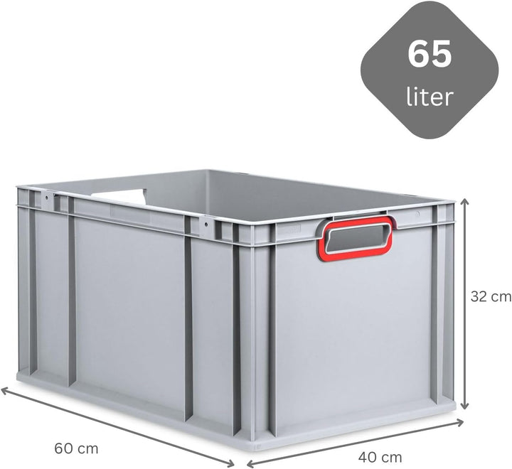 SuperSparSet 3x Eurobox NextGen Color mit Auflagedeckel & Schiebeschnappverschlüsse, HxBxT 32x40x60c