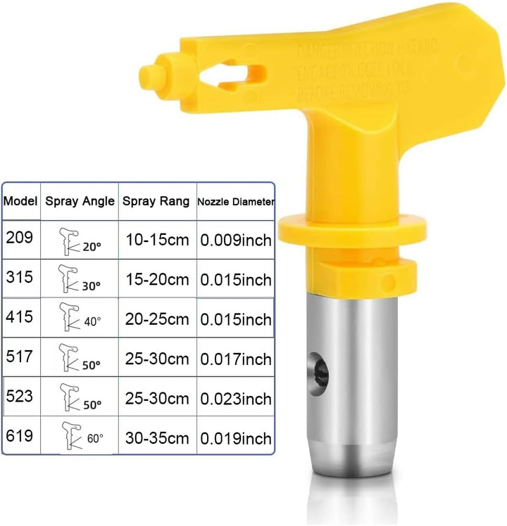 WOOLUCK® 6 Stück Airless Düse mit Spitzendichtung, für Airless Farbsprühsysteme (Typ 209,315,415,517