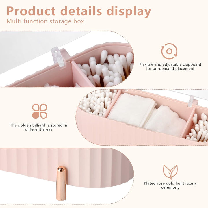Make Up Kosmetik Organizer, Wattepads Aufbewahrung mit Deckeln, Wattestäbchen Behälter Lidschattenpi