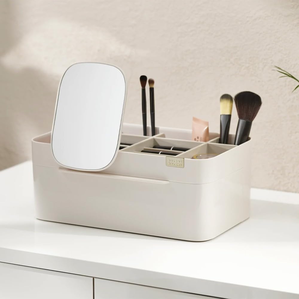 Joseph Joseph Viva Make-up-Organiser, gross, Kosmetik, entfernbarer Spiegel, zur einfachen Reinigung