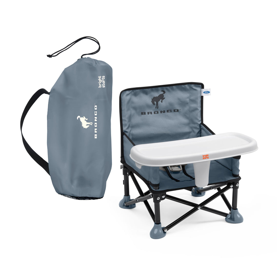 Ford Bronco Pop 'N Sit Portable Booster Chair by Bright Starts, Floor Seat, Indoor/Outdoor Use, Comp