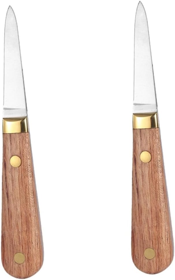 TOPBATHY 2St Austernmesser Austernschneider mit Holzgriff Austernschäler-Werkzeug Kekse Korkenzieher