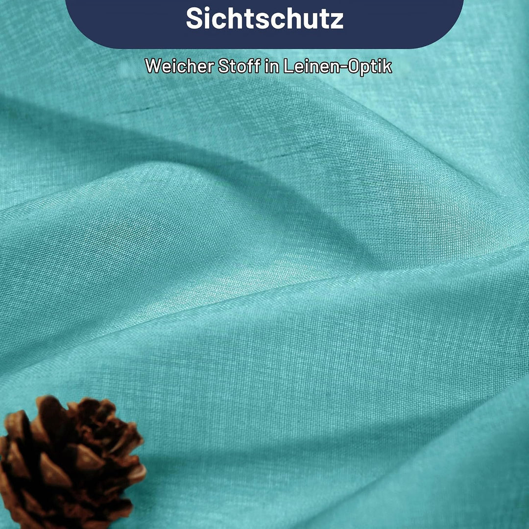 Hiasan Voile Gardinen Vorhänge Farbverlauf Ösenschal Halbtransparent Dekoschal Sheer Vorhang für Woh