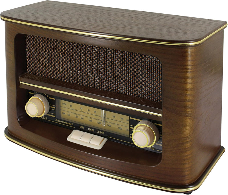 Soundmaster NR 945 Nostalgie-Radio (UKW-/MW-Tuner) für Netz- und Batteriebetrieb