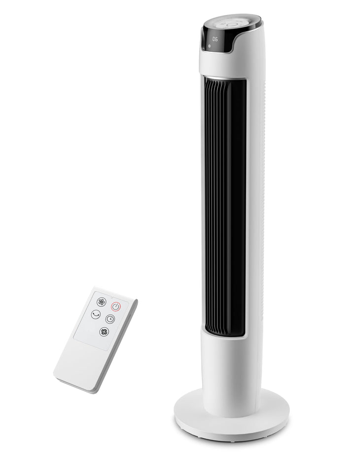 Midea FZ10-16AR Turmventilator mit Fernbedienung 110 cm,Standventilator mit Oszilation 60°,6 Geschwi