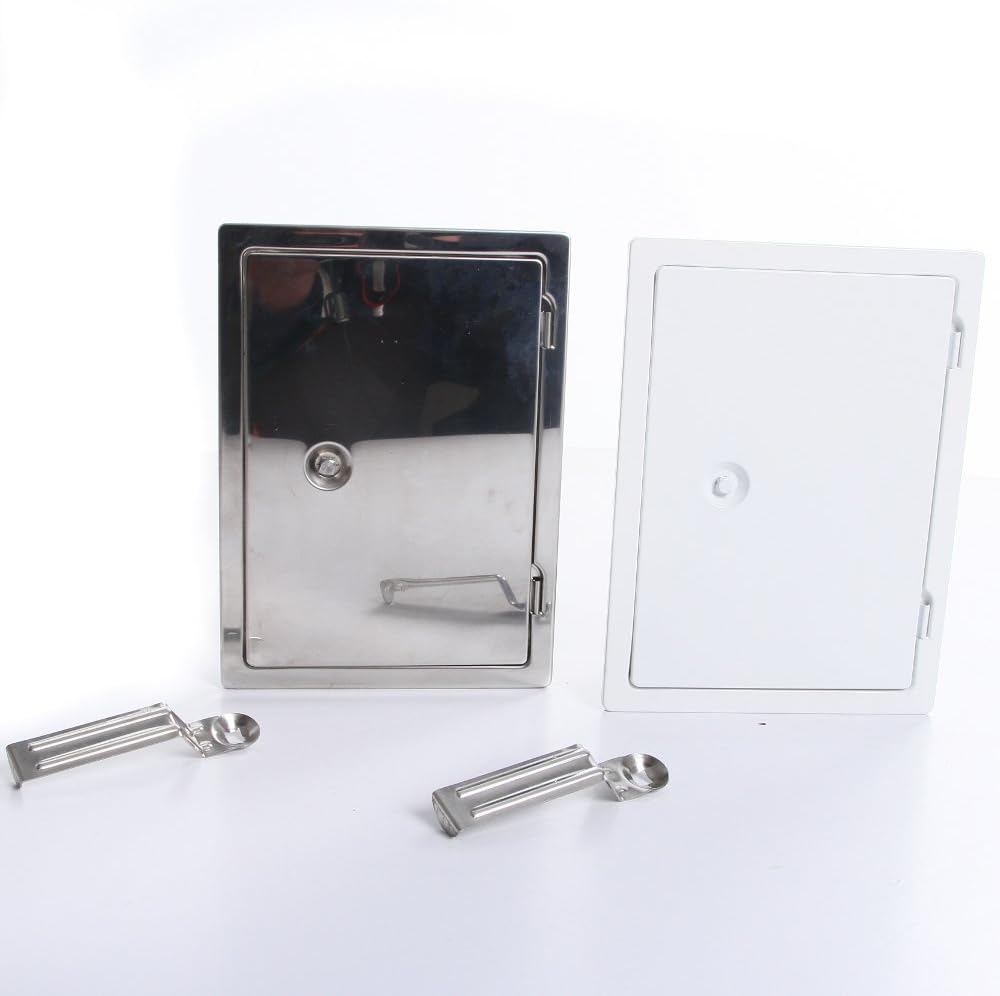 rg-vertrieb Kamintür Reinigungstür Revision Schornstein Edelstahl Putztür Weiss Stahl 2 Grössen (Wei