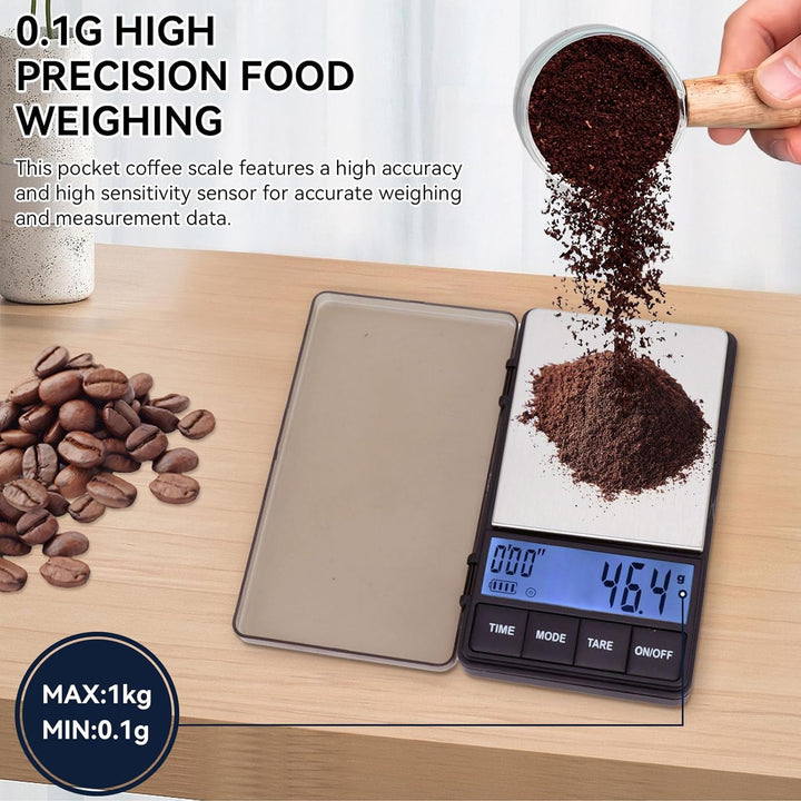 Cyrank Espresso-Kaffeewaage Mit Timer, Tropfkaffeewaage, Espresso Waage, Kleine Taschen-Kaffeewaage,