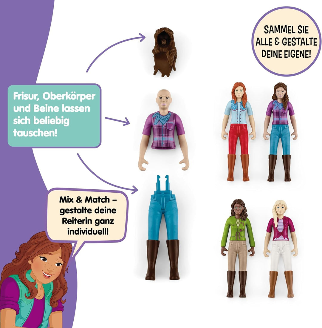 schleich Horse Club | Pferdebox mit Lisa & Storm 42709 | Set inkl. Stall, bewegliche Mädchenfigur, P