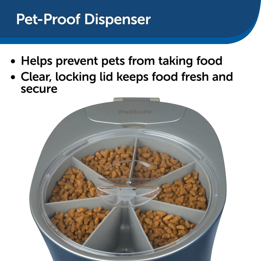PetSafe Programmierbarer Tierfutterspender für 6 Mahlzeiten, automatischer Futterspender für Hunde u